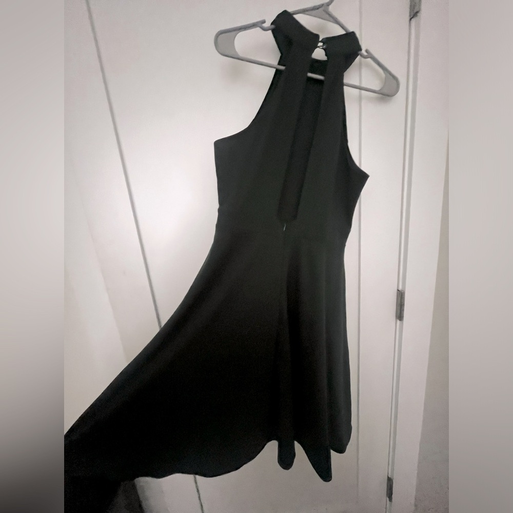 Dark green a-line halter dress